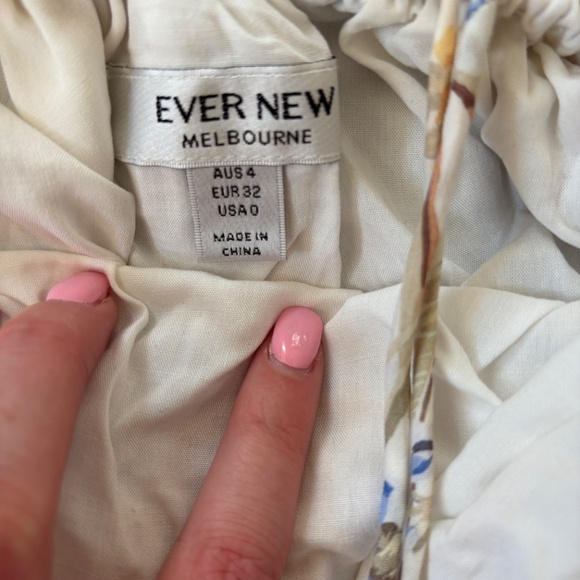 Ever New tie neck off shoulder chiffon top - Picture 2 of 2